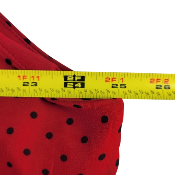 Danny & Nicole Midi Cape Dress Size 22W Red Black Polka Dot Back Zip Lined - Picture 10 of 11